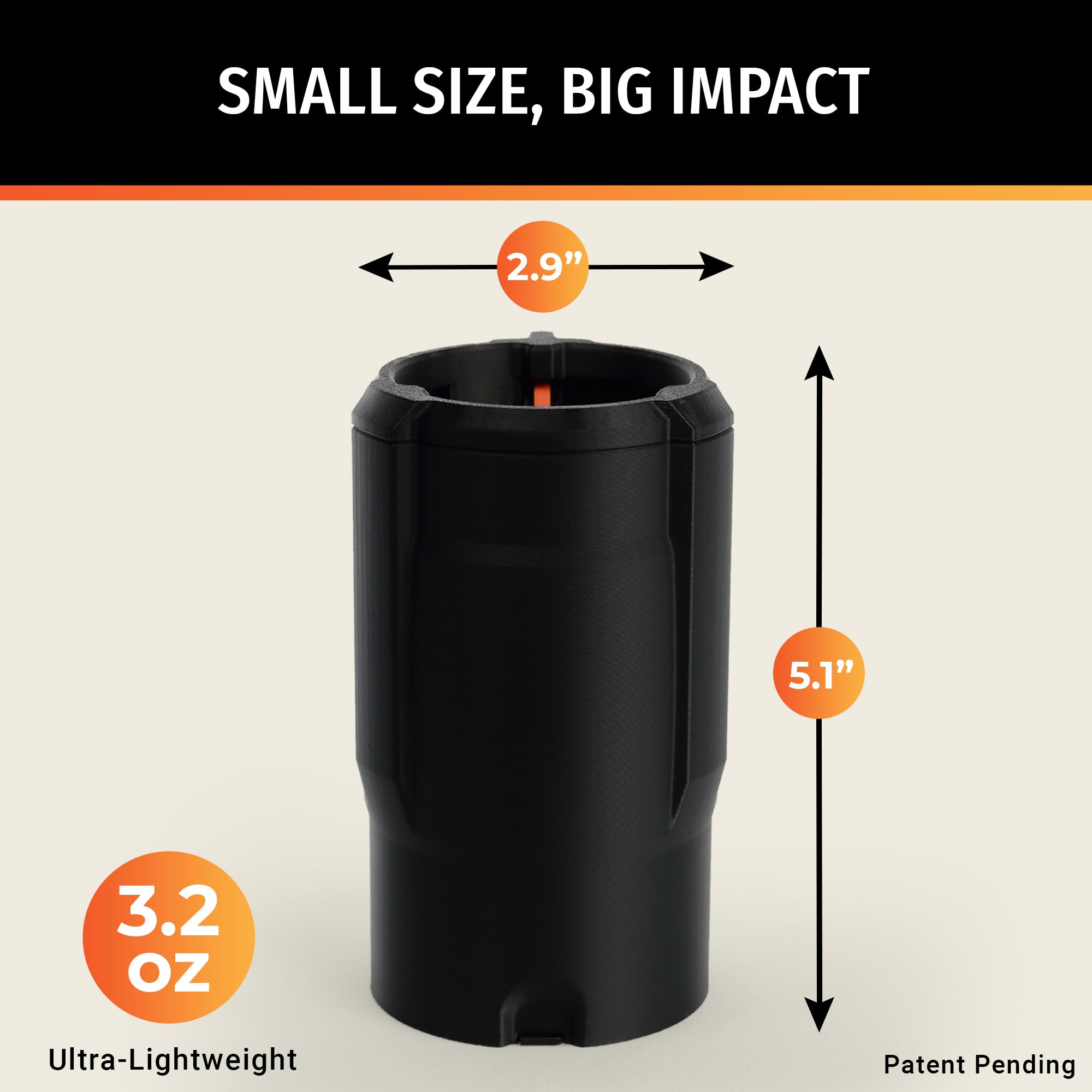 Cup Holder Trash Can for Car – Patent-Pending Trash Compaction - Up to 10x More Trash to Save You Time - Portable Trash Can for Car, Stroller, Backpacks, and Beyond, Black