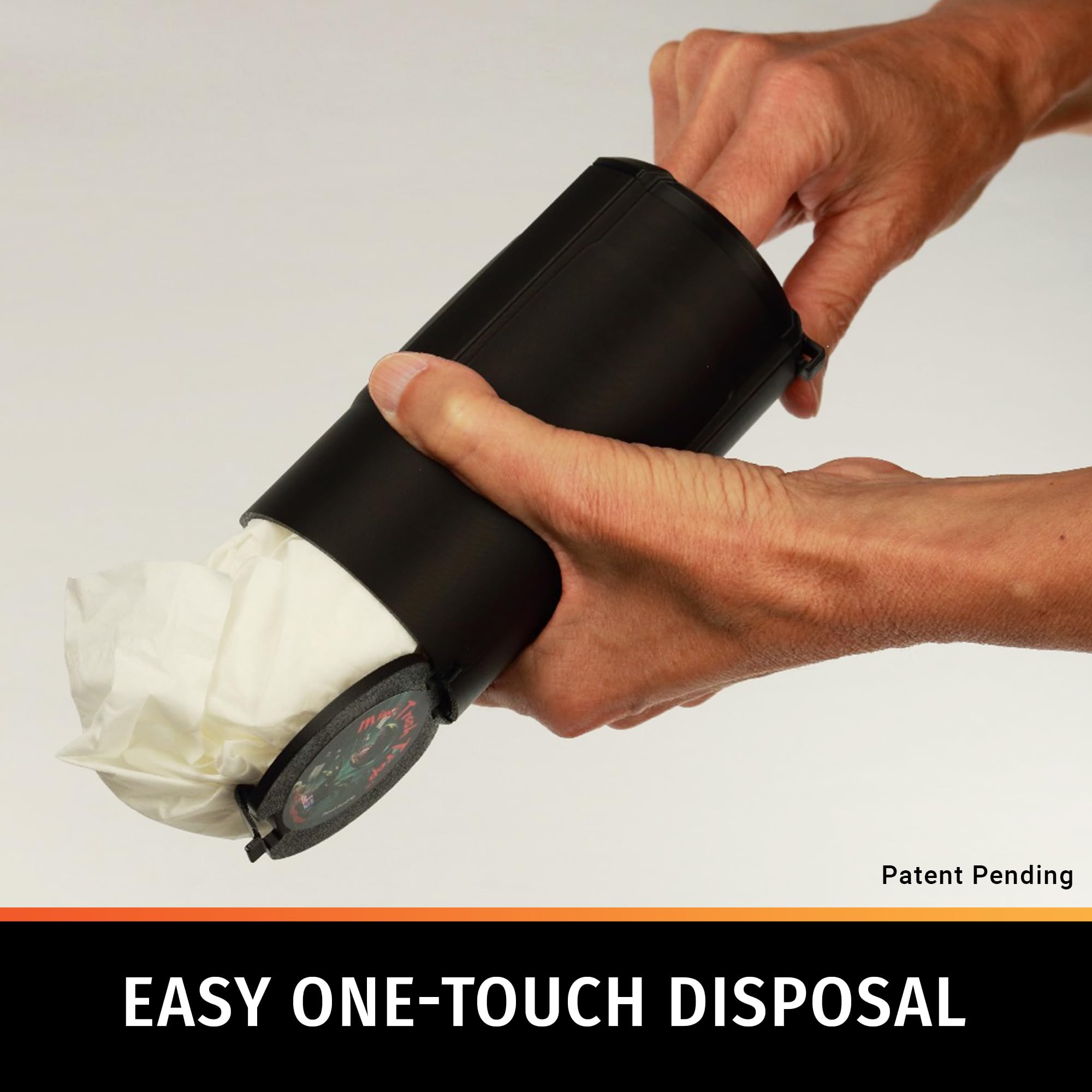Cup Holder Trash Can for Car – Patent-Pending Trash Compaction - Up to 10x More Trash to Save You Time - Portable Trash Can for Car, Stroller, Backpacks, and Beyond, Black